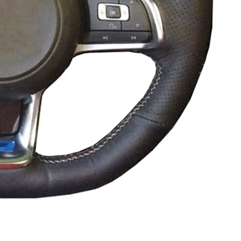 Car Accessories Black Artificial Leather Car Steering Wheel Cover For Volkswagen VW Golf7 GTI Golf R MK7 VW Polo GTI Scirocco