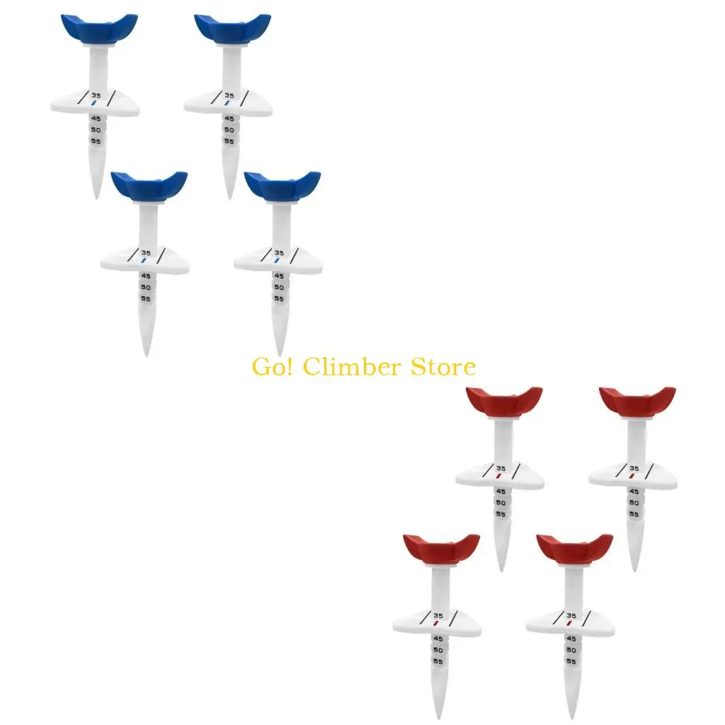 Q84C 4Pack Adjustable Driving Golf Tees with Cup Top and Stem Collar Design