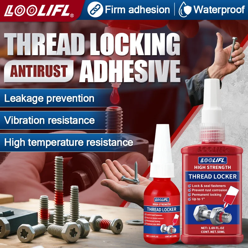 

LOOLIFLThread locking agent is suitable for preventing loosening and corrosion of automotive mechanical nuts,bolts,and fasteners