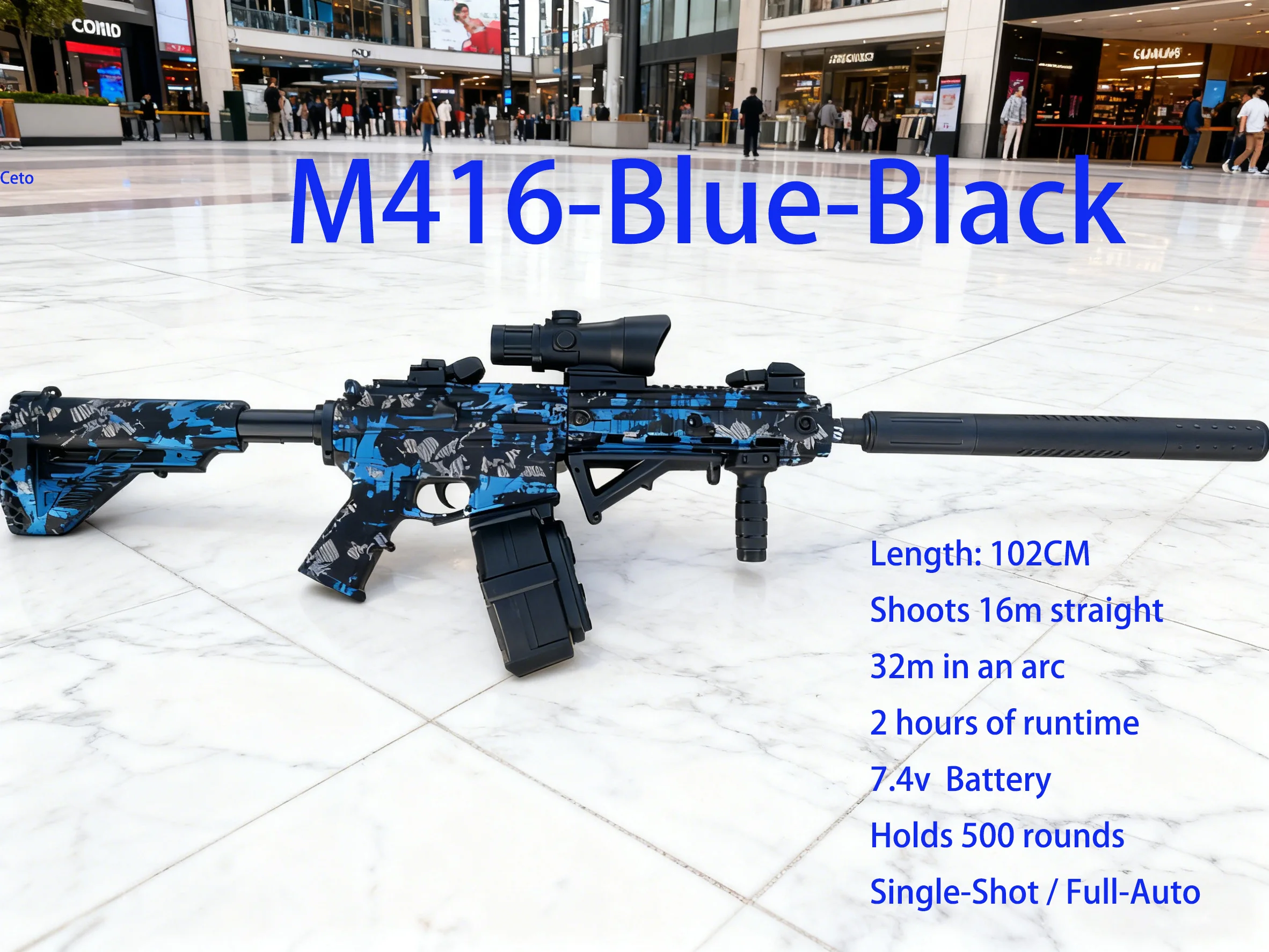 

Pro Grade M416 Гелевые бластеры дальнего действия, полностью автоматический электрический гелевый шариковый пистолет, игрушка, прецизионная стрельба на открытом воздухе, идеальный подарок для взрослых