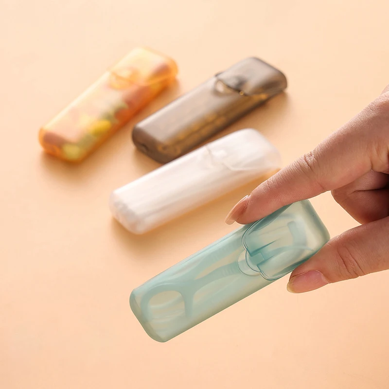 Mini Storage Box Travel Portable Transparent Toothpick Cotton Swab Box For Outdoor Travel Kitchen Restaurant Supplies