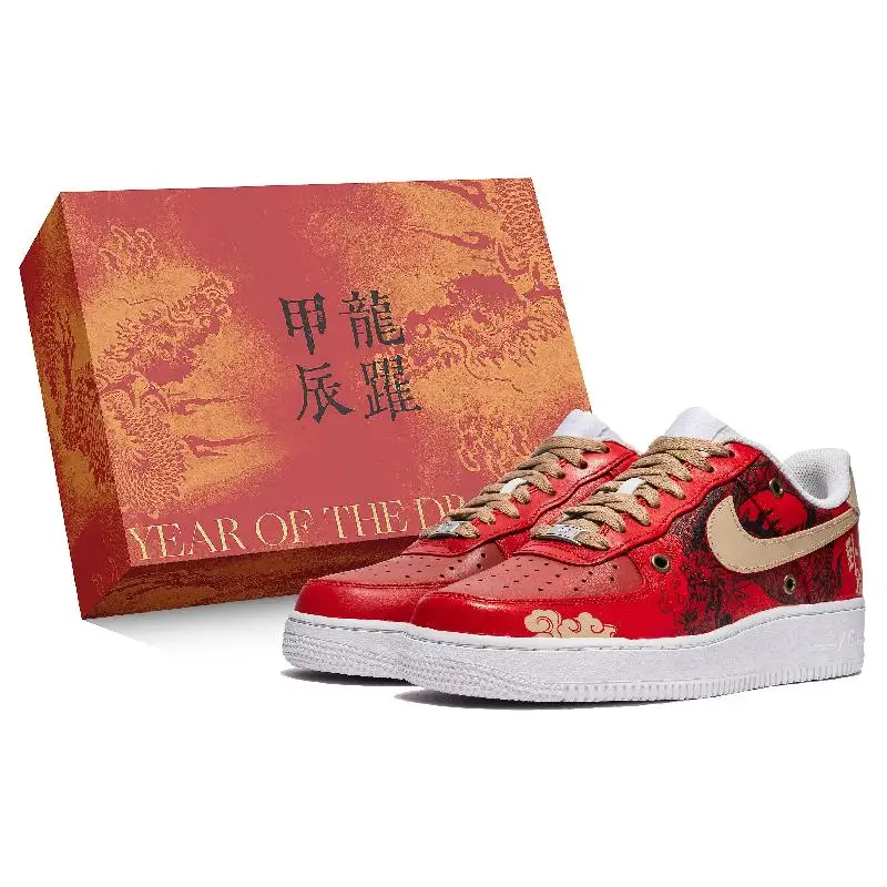 

[Невероятные мужские кроссовки Wolong белого и красного цвета Z-BOX] Nike Air Force 1, мужские низкие кроссовки белого и красного цвета