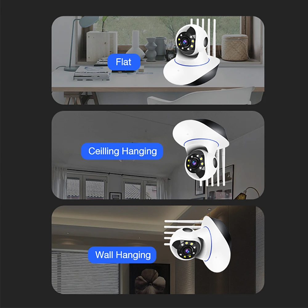 HD 3MP Wireless IP Camera CCTV WIFI PTZ Home Security Protector Surveillance Camcorders Smart Auto Track Baby Monitor Recorder