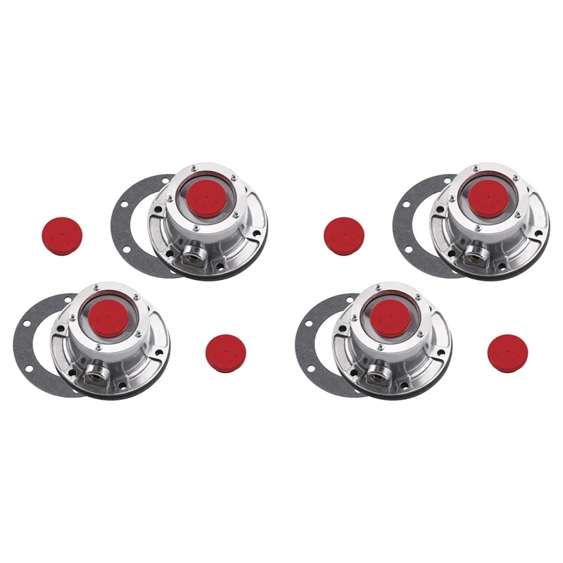 343-4024 Trailer Hub Caps For Stemco,Aluminum Hub Cap For Trailer Axle With Extra 4 Rubber Plugs And Gaskets(Pack Of 4)