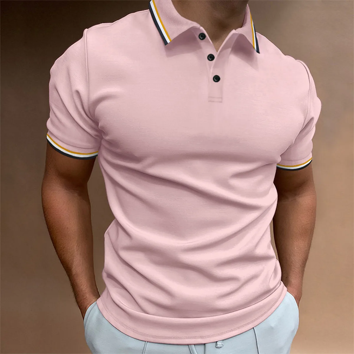 

Summer leisure high quality men's polo shirt, simple fashion business golf short sleeve T-shirt top