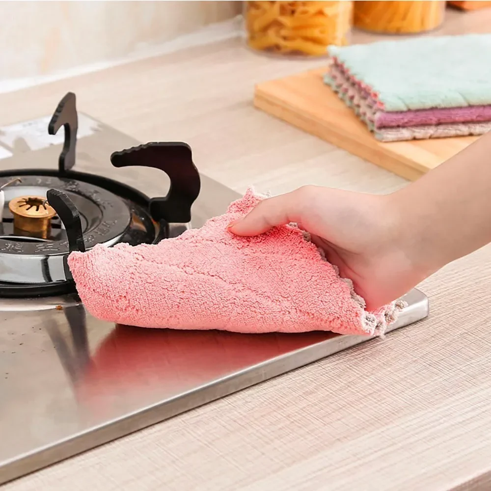 Cloth Supplies Cleaning  Towel Household For Cloths Absorbent Tableware Dishwashing Rags Microfiber Kitchen Water