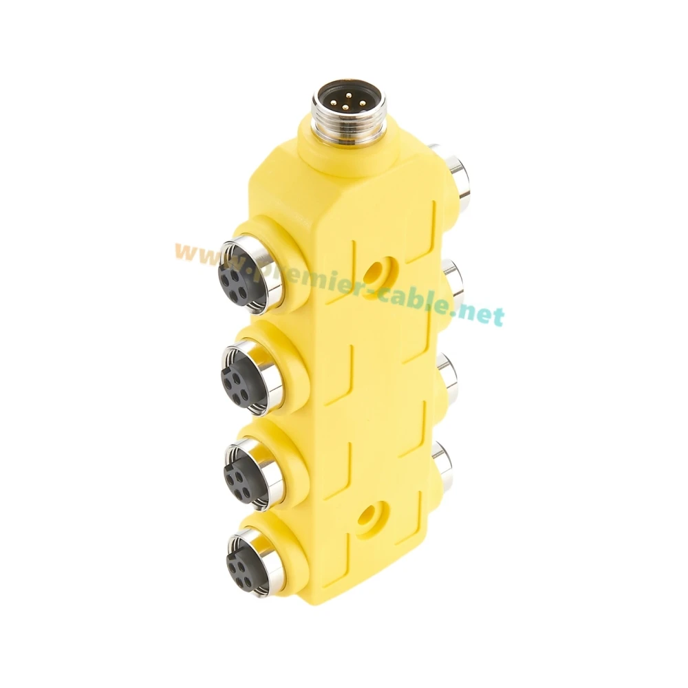 4 أقطاب 8 منافذ 7/8 بوصة Mini-change DeviceNet Aux Power Junction Box MiniFast A-Size MPIS Side Mount صندوق توزيع سلكي متوازي