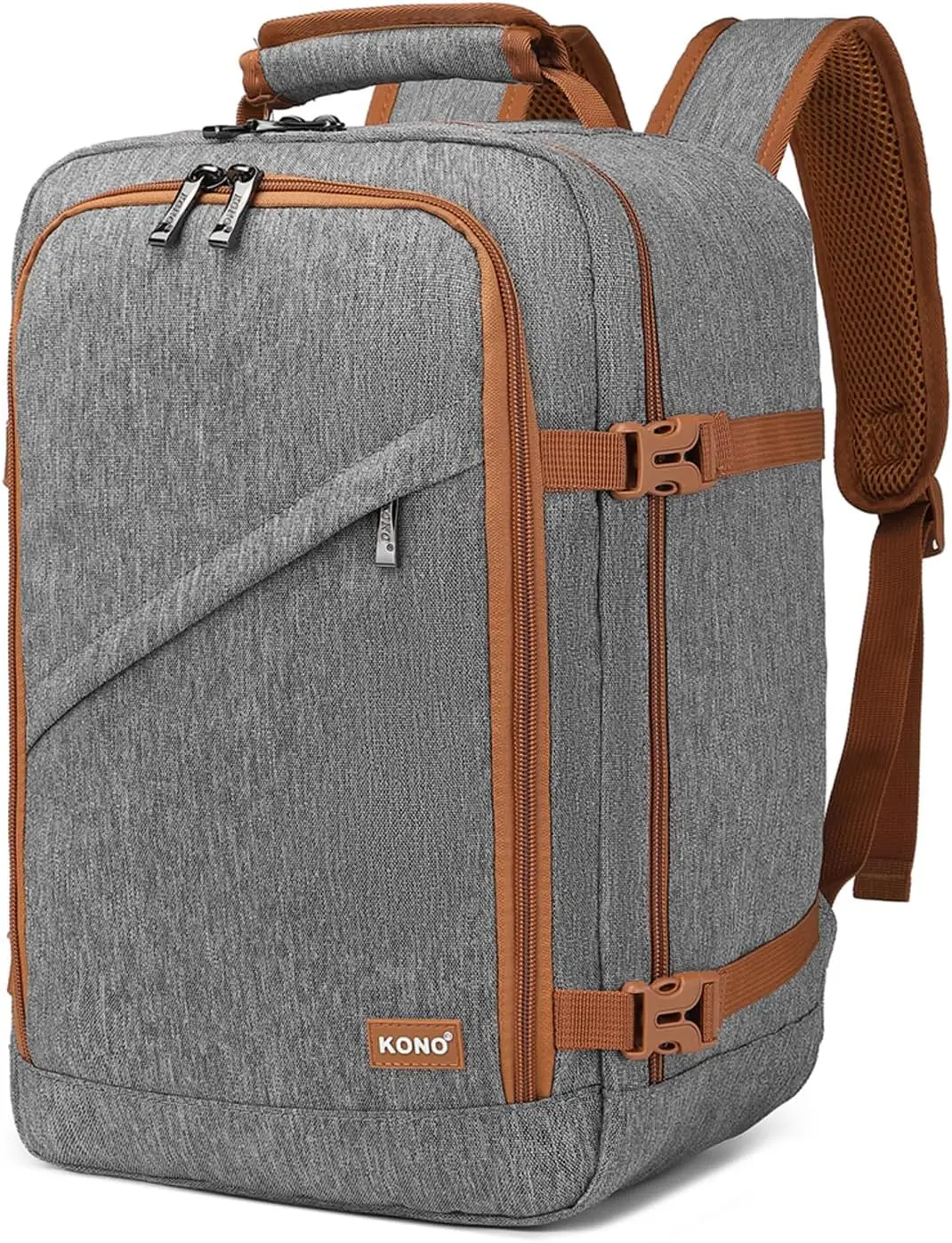 Kono Cabin tas 40x20x25 cm voor Ryanair Under Seat handbagage Rugzak, Cabinemaat 20L Zwart Minimalistisch