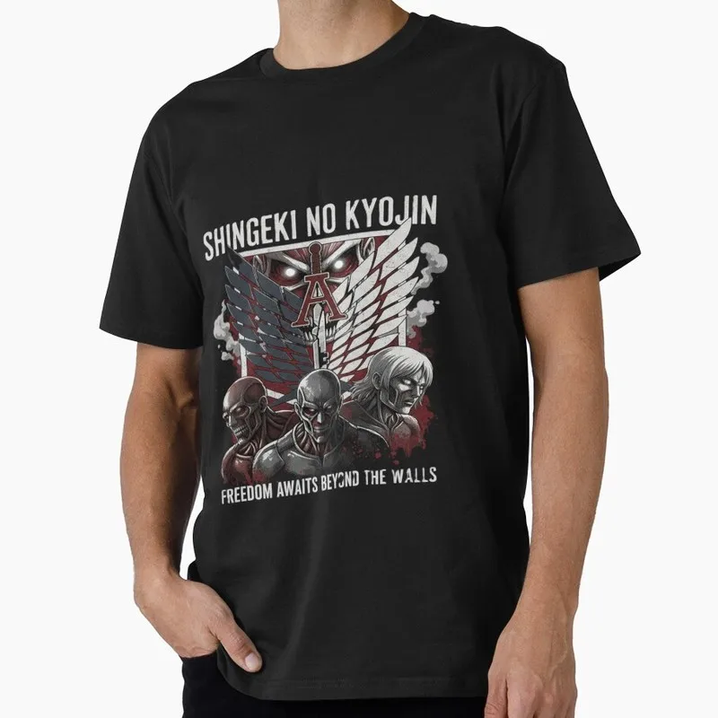 Wings of Freedom Attack on Titan Anime Gift T shirt Short Sleeve Tee Shingeki no kyojin Print Graphic Clothes US size tops