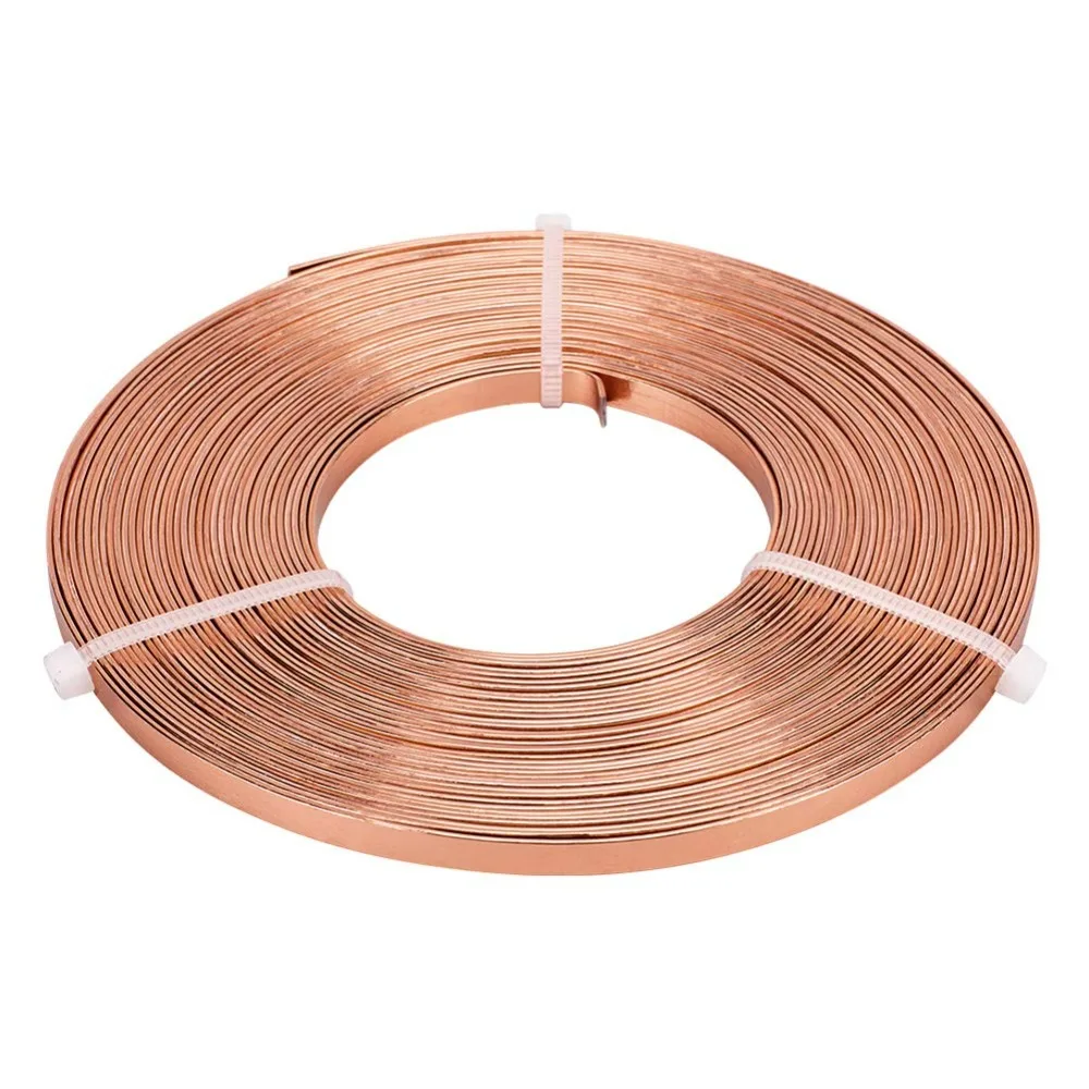 32 Feet 5mm Wide Flat Jewelry Craft Wire 18 Gauge Aluminum Wire for Bezel, Sculpting, Armature, Jewelry Making - Copper