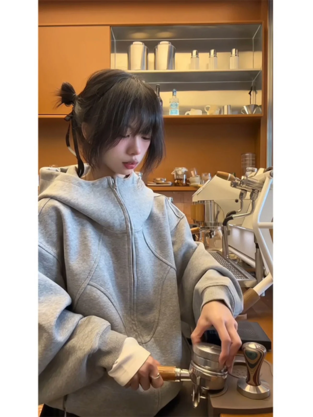 

Rreiko American Retro f High Collar Men's Sweatirt Autumn Winter Fce ort Cardigan Jaet Loose Fit Youth Trend