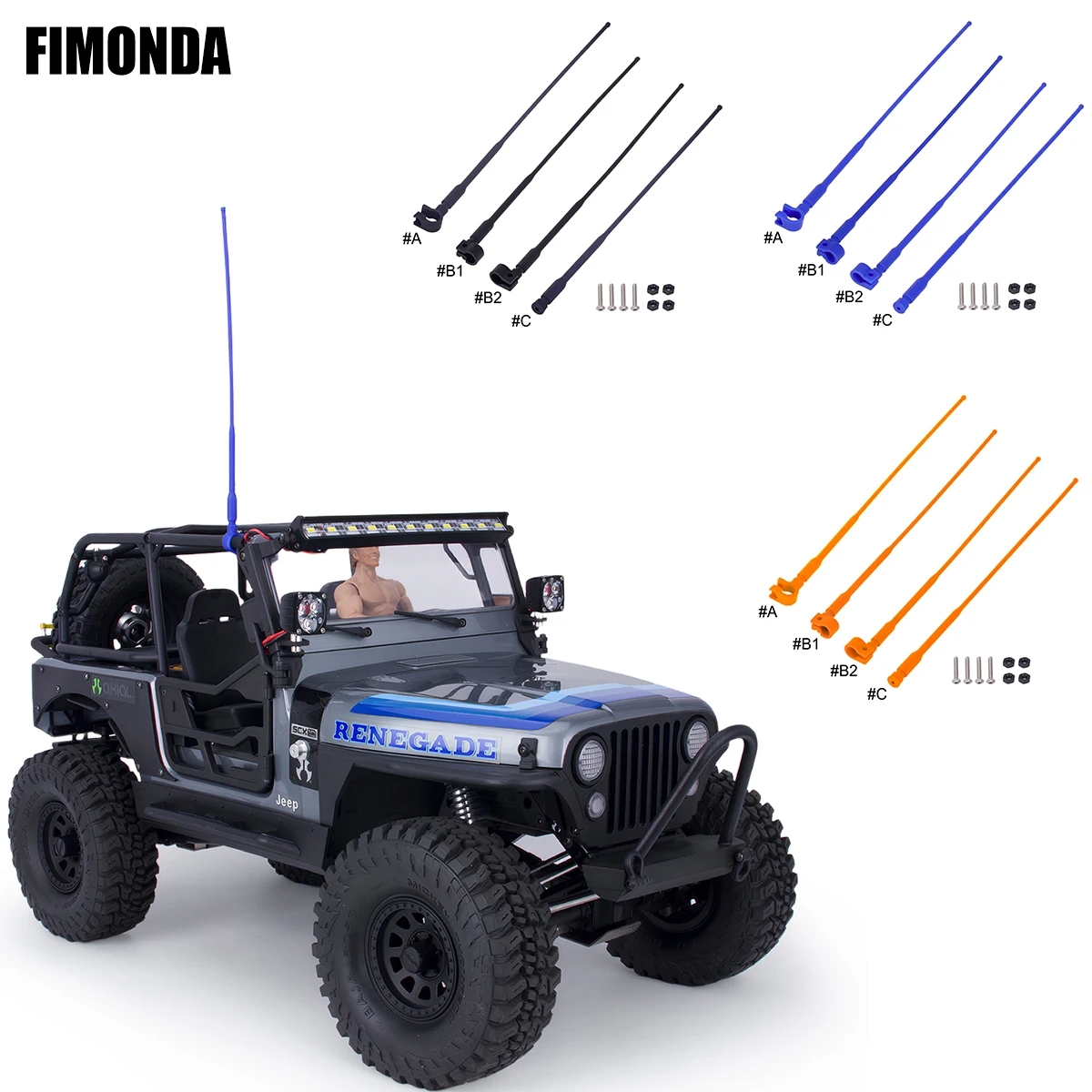 

4 шт., комплект мягких и гибких нейлоновых антенных линий для 1/8 1/10 RC Crawler, реалистичные детали для обновления моделирования и украшения