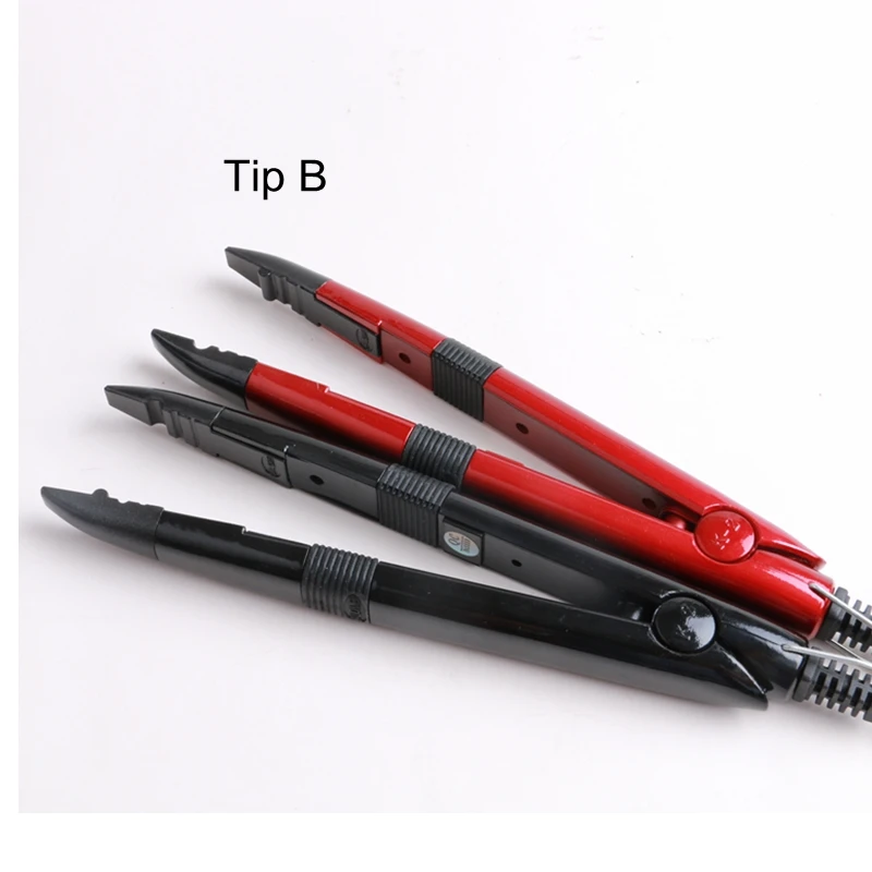 1pc Mini Hair Extension Iron Euro/US Plug Pro Salon Style Adjust-temp Heat Hair Connector Keratin Melt Tools Red Color