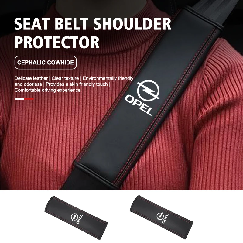 2PCS Car Seatbelt Shoulder Cover Breathable Protection Pad For Opel Corsa Astra H G J Insignia Vectra Zafira Meriva