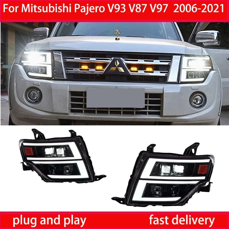 

Head Lamp for pajero V97 V93 LED Headlight 2006-2021 Headlights V95 B87 DRL Turn Signal High Beam Angel Eye Projector Lens