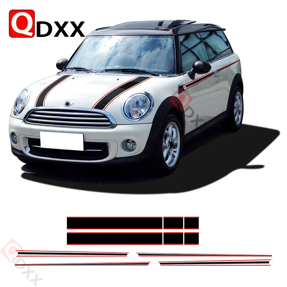 

Car Styling Racing Stripes Hood Rear Bonnet Door Side Waist Line Decal Stickers for Mini Cooper R55 R56 F54 F55 F56 Accessories