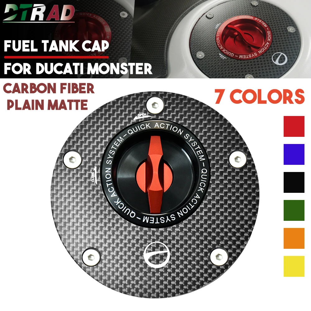 

For DUCATI Monster 1200 797 821 600 950 S2R S4R Carbon Fiber Matte Keyless Fuel Tank Cap Airbox Cover Motorcycle Accessories