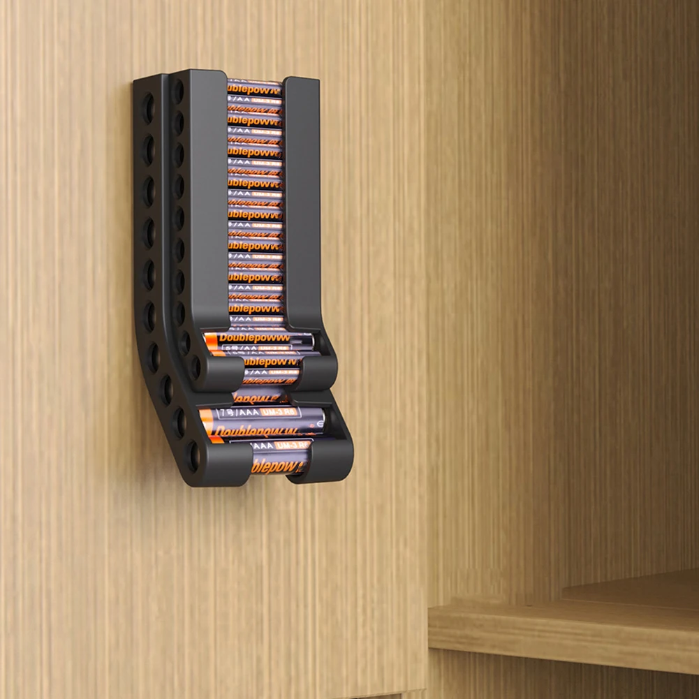 Battery Storage Organizer Wall AA & AAA for COMBO Small Battery Keeper Battery Container for 10 AAA & 10 AA Batteries Storage