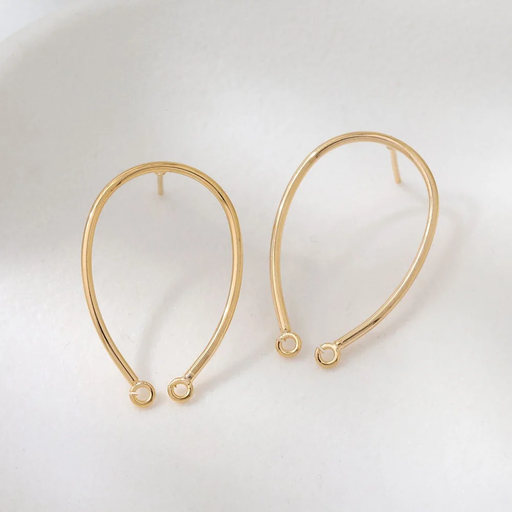40pair DIY Jewelry Accessories U Shape Earrings Studs with 2 Open Linker Loops Connector for Women Bridal Tassel Dangle Earrings