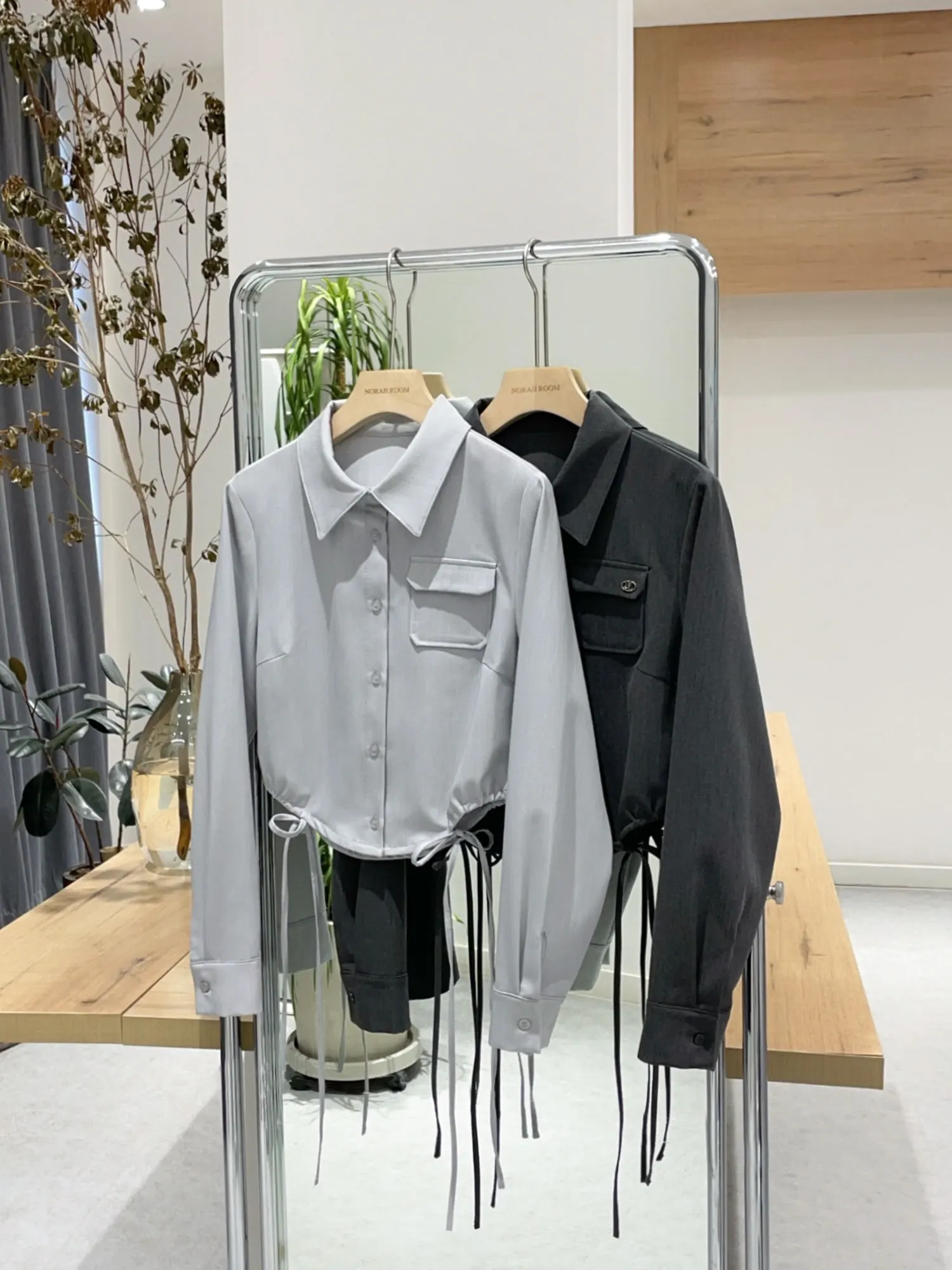 

Nok Xiaola Authentic Brand Long Sve irt с поясом Sweet Cool Sle Commute Sle Корейская версия Straight Cut