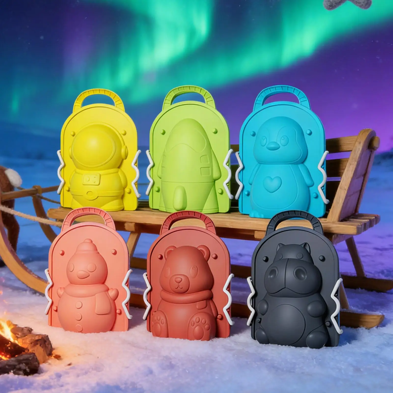 Creatori di palle di neve per bambini 6 pezzi Set di clip divertenti e carini Gioca con la neve Giocattoli per giochi che realizzano combattere la spiaggia Natale Famiglia Tempo invernale