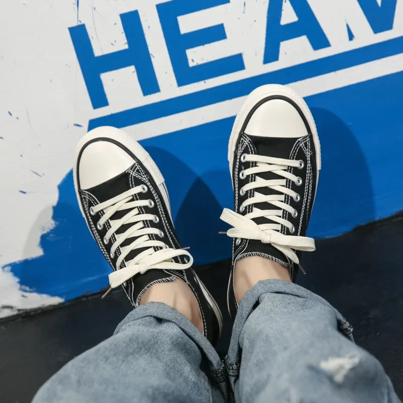 1970scanva أحذية رجالية منخفضة الجودة الكورية العصرية تنوعا تنفس النسيج أحذية عمل زوجين عادية مجلس الصيف