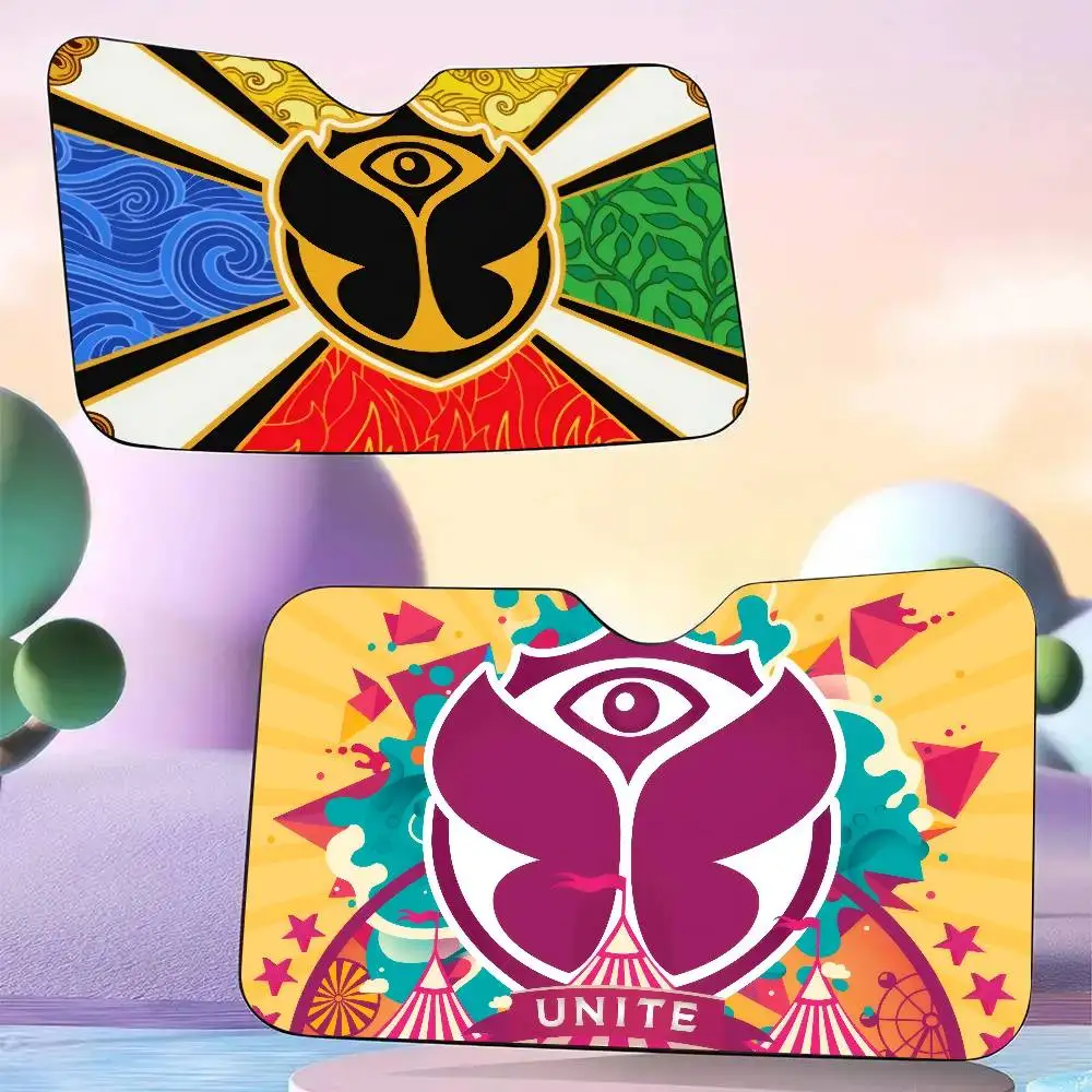 

Солнцезащитный козырек на лобовое стекло, розовый солнцезащитный козырек для автомобиля с цветами, эстетичный автомобильный декор, логотип T-Tomorrowlands Music