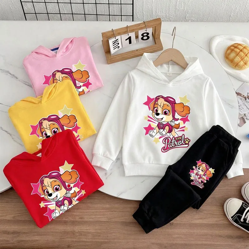 Spring/autumn Baby Girls Casual Printed Sweatshirt Sets Kids Long Sleeve Hoodies and Trousers 2pcs Children Sweatpant Set