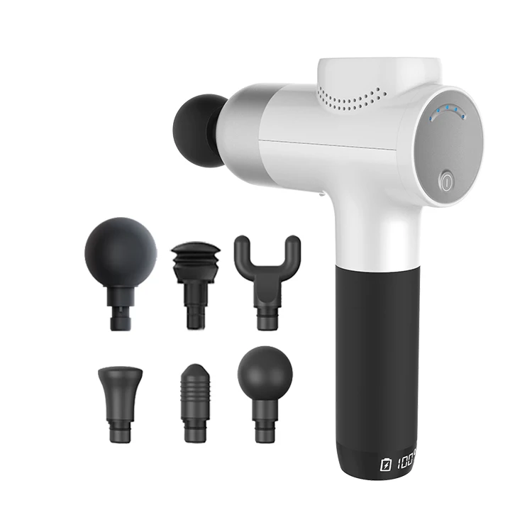 

Gym Sports Massage Gun Powerful Deep Tissue Muscle Relaxation Body Massager Heating Function Arm Head