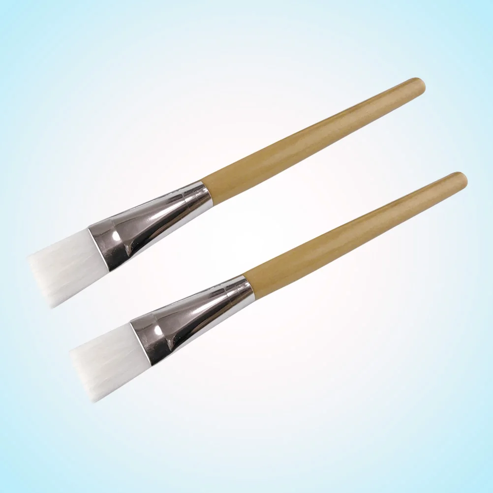 

2PCS Facial Mask Brush Smooth Coverage Bamboo Handle Rehydrating Mud Application Skin Care Tools Beauty Accessories