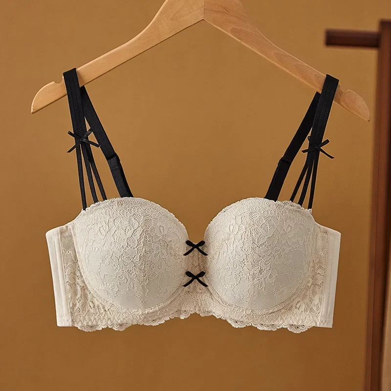 

Half Cup Hot Bra for Women Brassiere Thin Large Size Push Up Lace Tube Top Large Size Bra Lace Bra Underwear Autumn Winter