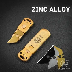 Zinc Alloy Mini Safety Utility Knife SK-5 Blade Automatic Springback Multi-function Utility Knife Switch Locks Daily Cutting