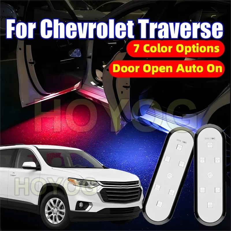 Fit for Chevrolet Traverse 2018-2023 Wireless Car Door Courtesy Light with an Infrared Sensor and a USB Rechargeable Battery