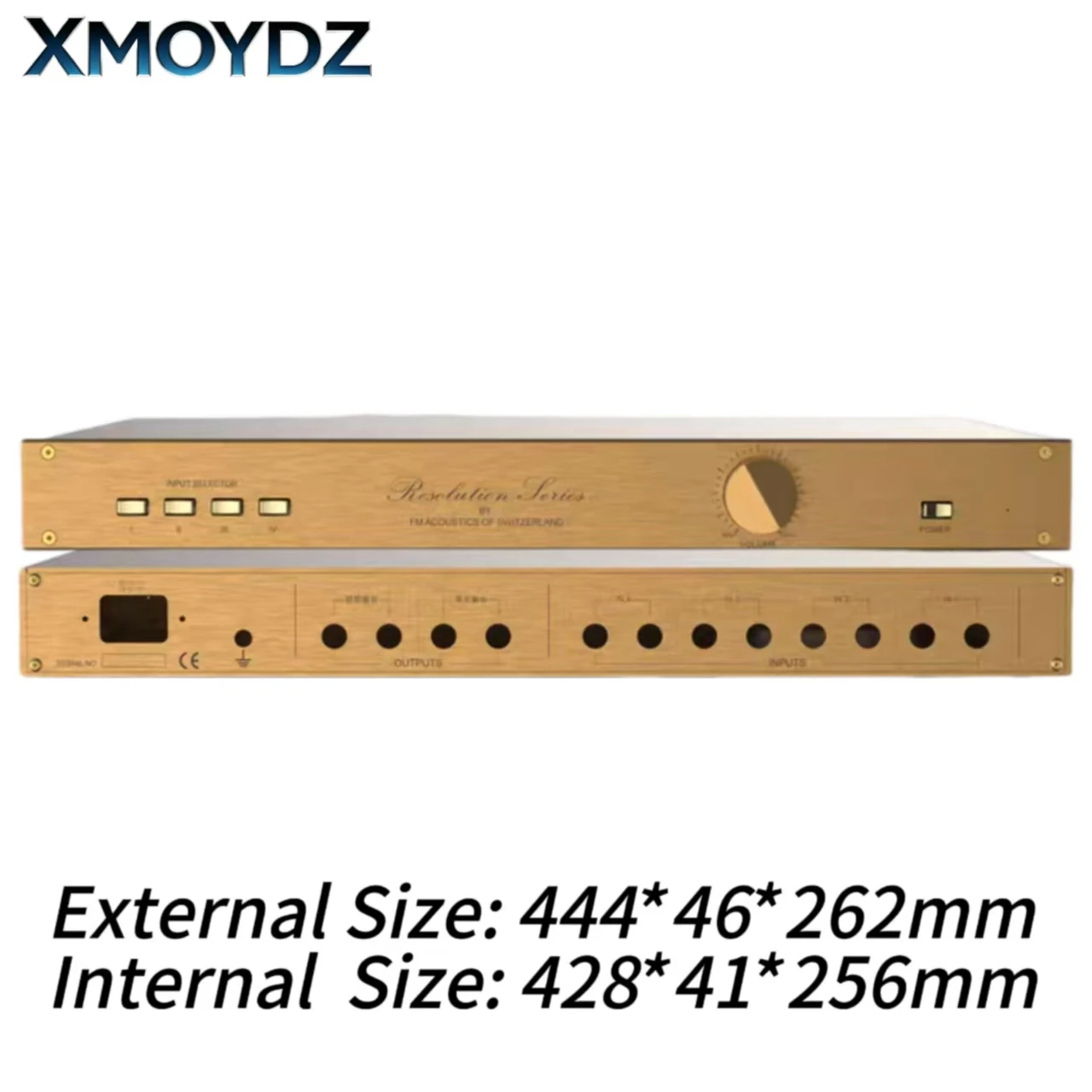 Amplifier Chassis FM244 444*46*262mm Full Aluminum Anodized Ultra Slim Professional Preamplifier DIY HiFi Audio Enclosure Case