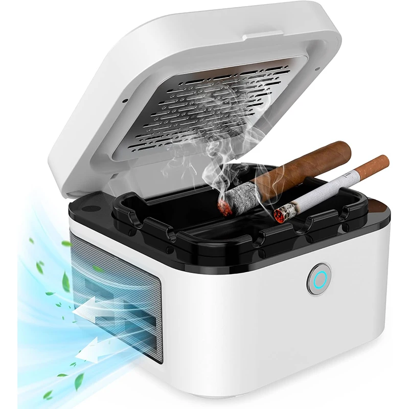 2in1AirPurifier Multifunktionaler rauchfreier Aschenbecher für Zigarettenraucher, HEPA-Filter, reduziert Rauch, wiederaufladbarer USB-Rauchaschenbecher
