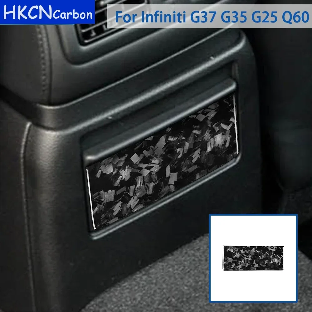 

For Infiniti G37 2008-2013 G35 G25 Q60 Accessories Forged Carbon Fiber Car Interior Rear Ashtray Cover Trim Sticker