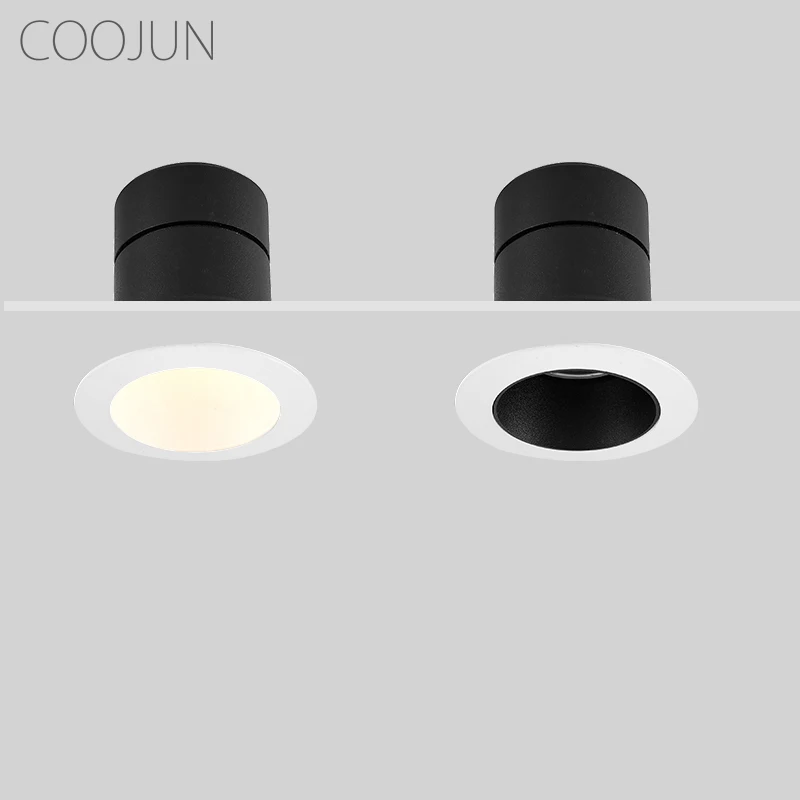 COOJUN LED Mini Spotlight 5W Recessed Downlight Anti-glare Bordered Spot Light Aluminum Ceiling Lamps 110-240V Indoor Lighting