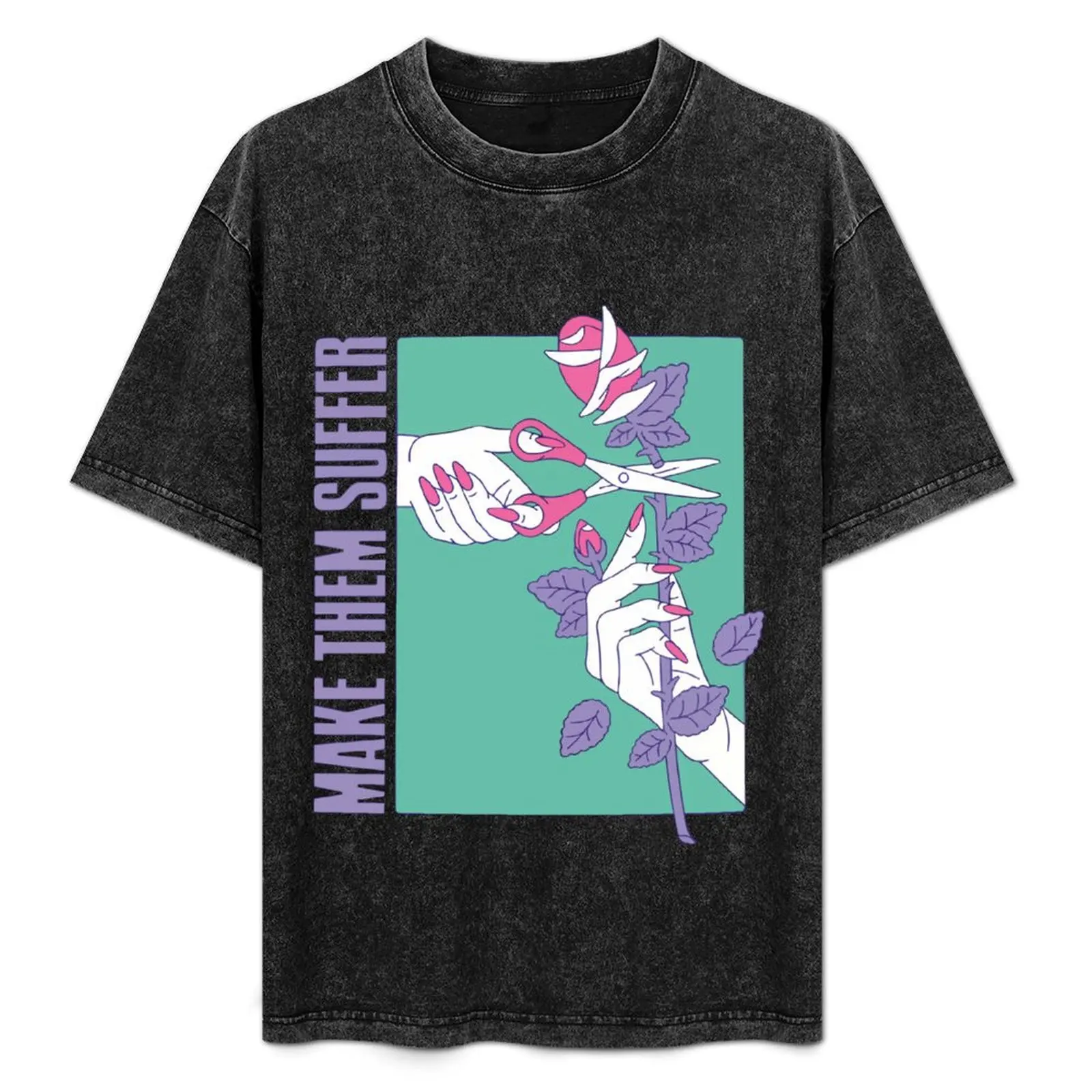 

Make Them Suffer - Purple Rose T-Shirt Daily Wear Plain Short Sleeve Shirt