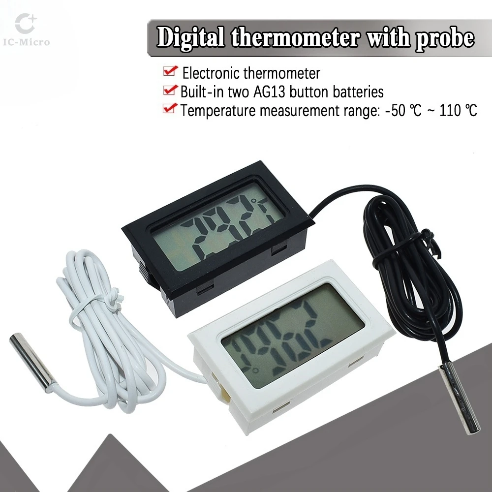 

Mini Convenient Digital LCD Thermometer Sensor Hygrometer Gauge Refrigerator Aquarium Monitoring Display Humidity Detector XCW