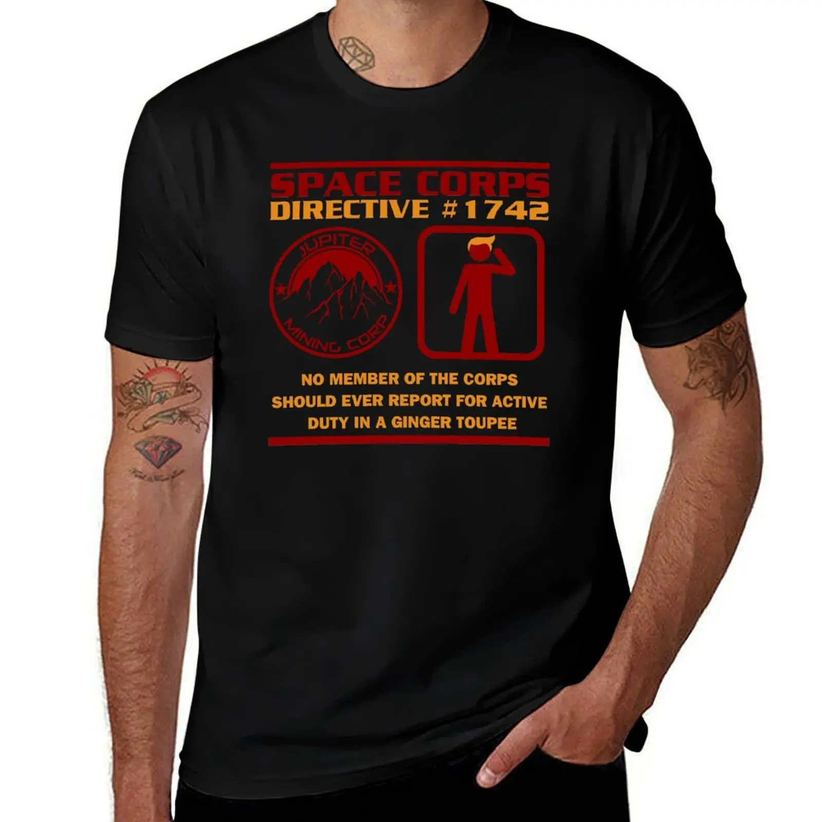 JMC Space Corps Directive #1742 Ginger Toupee T-Shirt Classic Graphic Short Sleeve Top T-Shirt