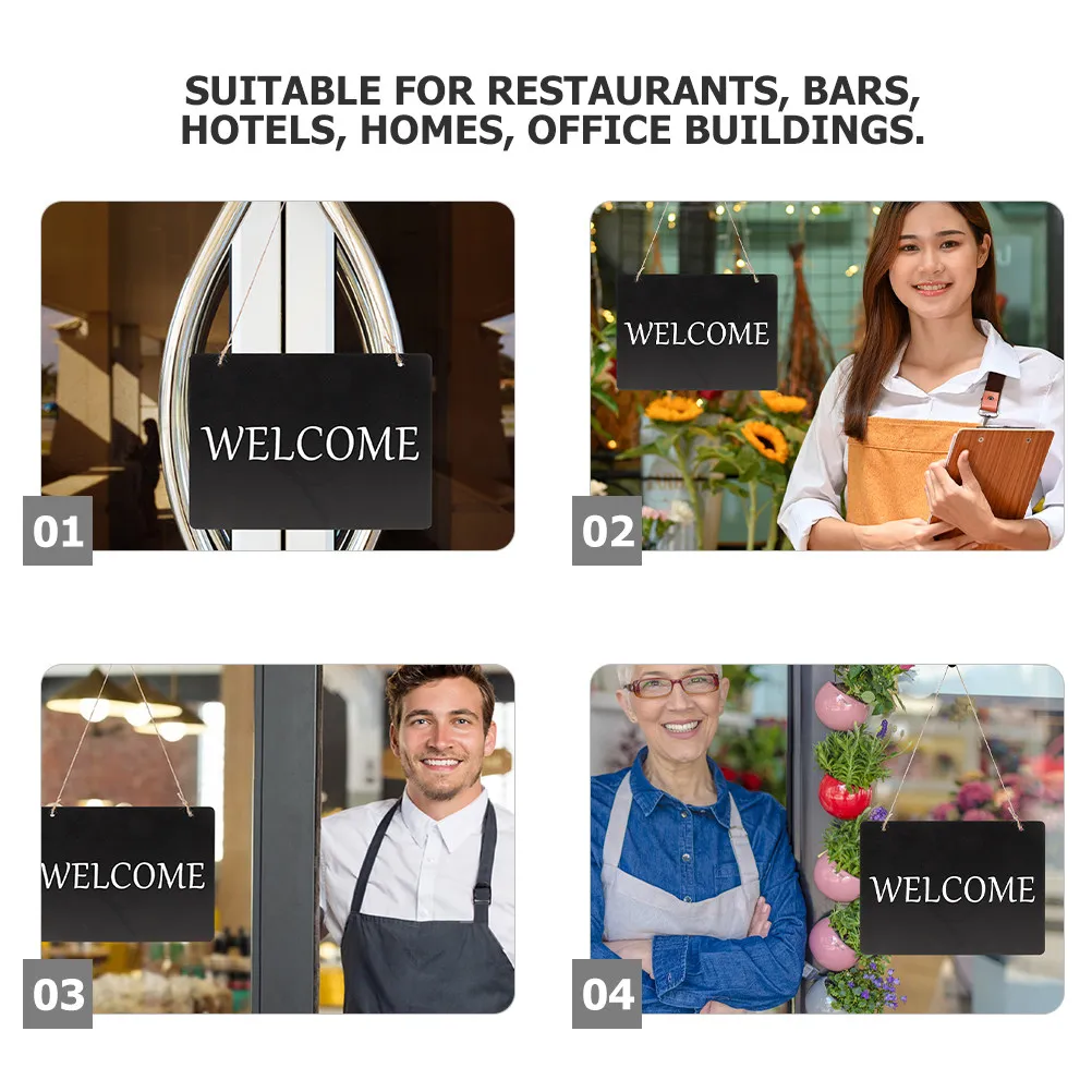 Double Sided Wooden Hanging Chalkboard Erasable Memo Sign Vintage Style Kitchen Wedding Party Home Favor 23x17cm