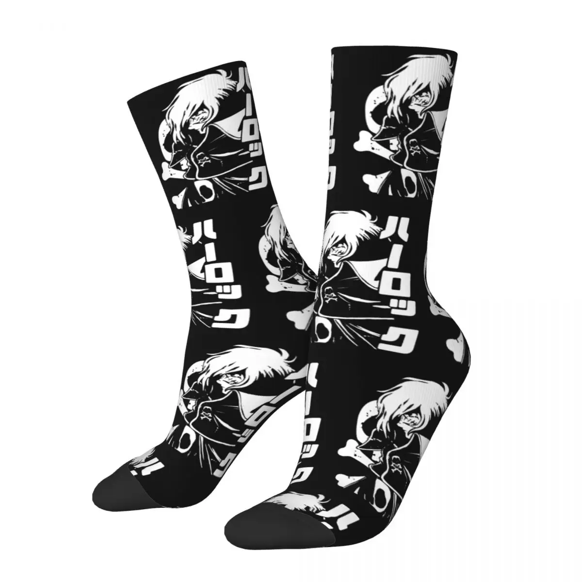 Space Pirate Captain Harlock Albator Anime Merchandise Socks Cozy Sport Long Socks Warm for Unisex Birthday Present