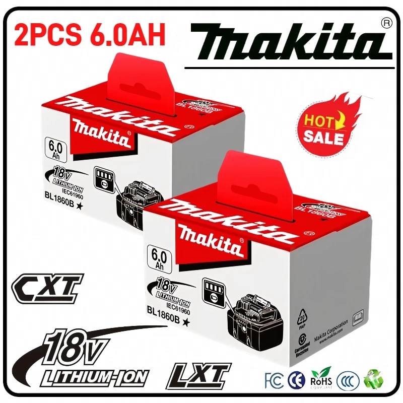 

Makita 18v battery, 6000mAh, for makita BL1850B BL1840B BL1860B Replacement battery, makita tool LXT400 DTW700 DDF487 DTD173