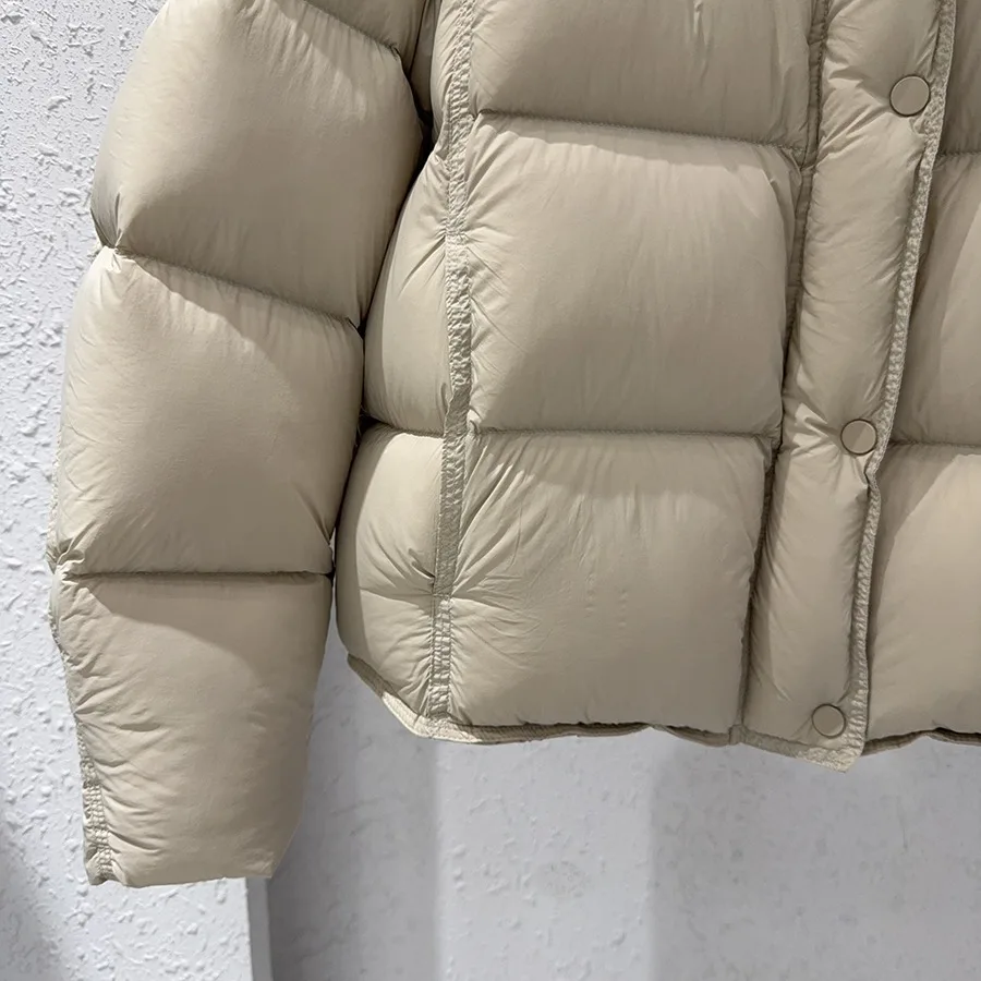 Down Jas Vrouwen Parka Winter 2025, Nieuwe Korte Capuchon Katoen Gevoerde Bladerdeeg Jas Dames Mode Uitloper Koreaanse Dikke Overwear