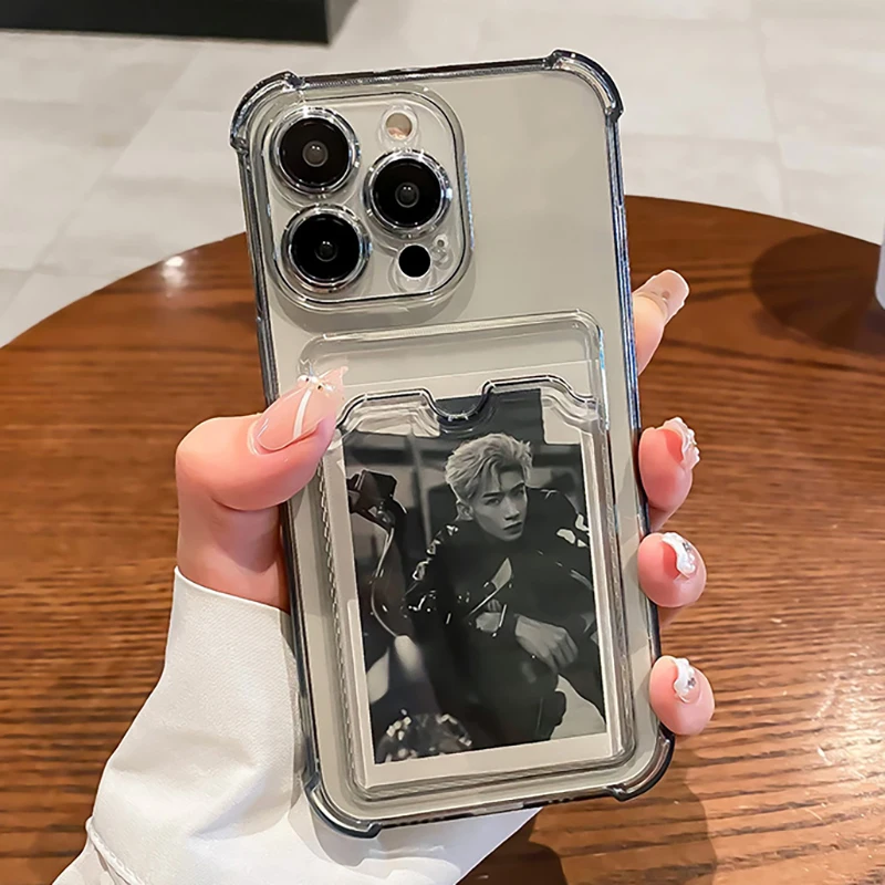 Transparente Kartensteckplatz-Tasche für Xiaomi Redmi Note 14 13 12 11 10 9 Pro Plus 5G Redmi Note 12S 11S 10S Silikon-Schutzhülle – Detail 9