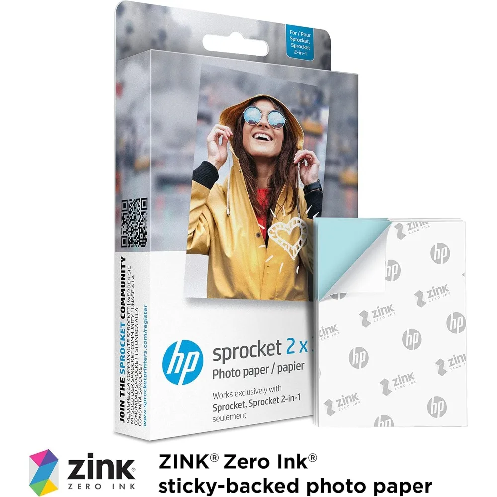 HP 프리미엄 2x3 징크 포토 용지 세트: 앨범, 케이스, 스티커, 마커 포함 50매