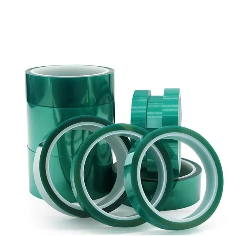 33M/Roll Green PET Film Tape High Temperature Heat Resistant PCB Solder SMT Plating Shield Insulation Protection Width 5mm~120mm