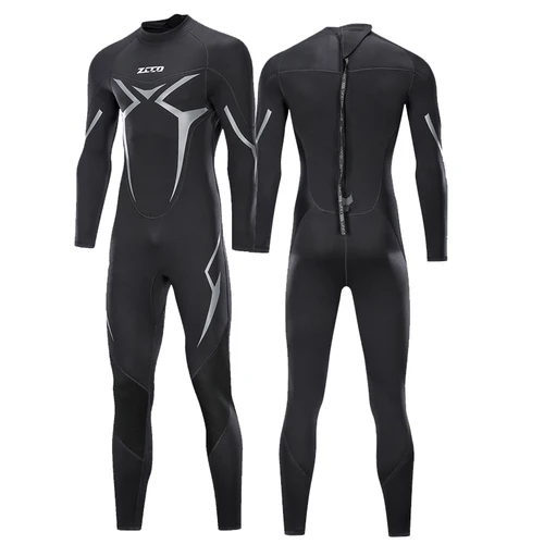 Imagen 2 del producto Traje de neopreno de 3mm para hombre, traje de neopreno de manga larga de una pieza, traje de buceo ultraelástico, natación en agua, surf, triatlón