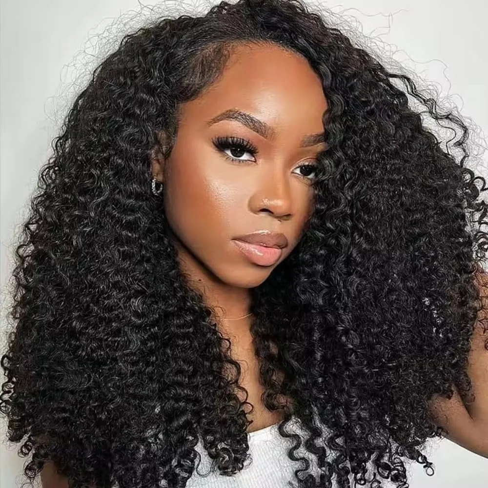 Lace Front Wig - Pelucas de cabello humano rizado birmano
