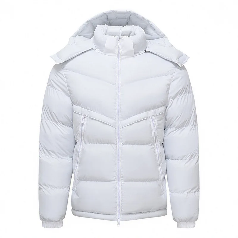 Men's Winter Thickened Plush Cotton Jacket Warm Hoodie Detachable Cotton Robe Coat for Cold Weather
